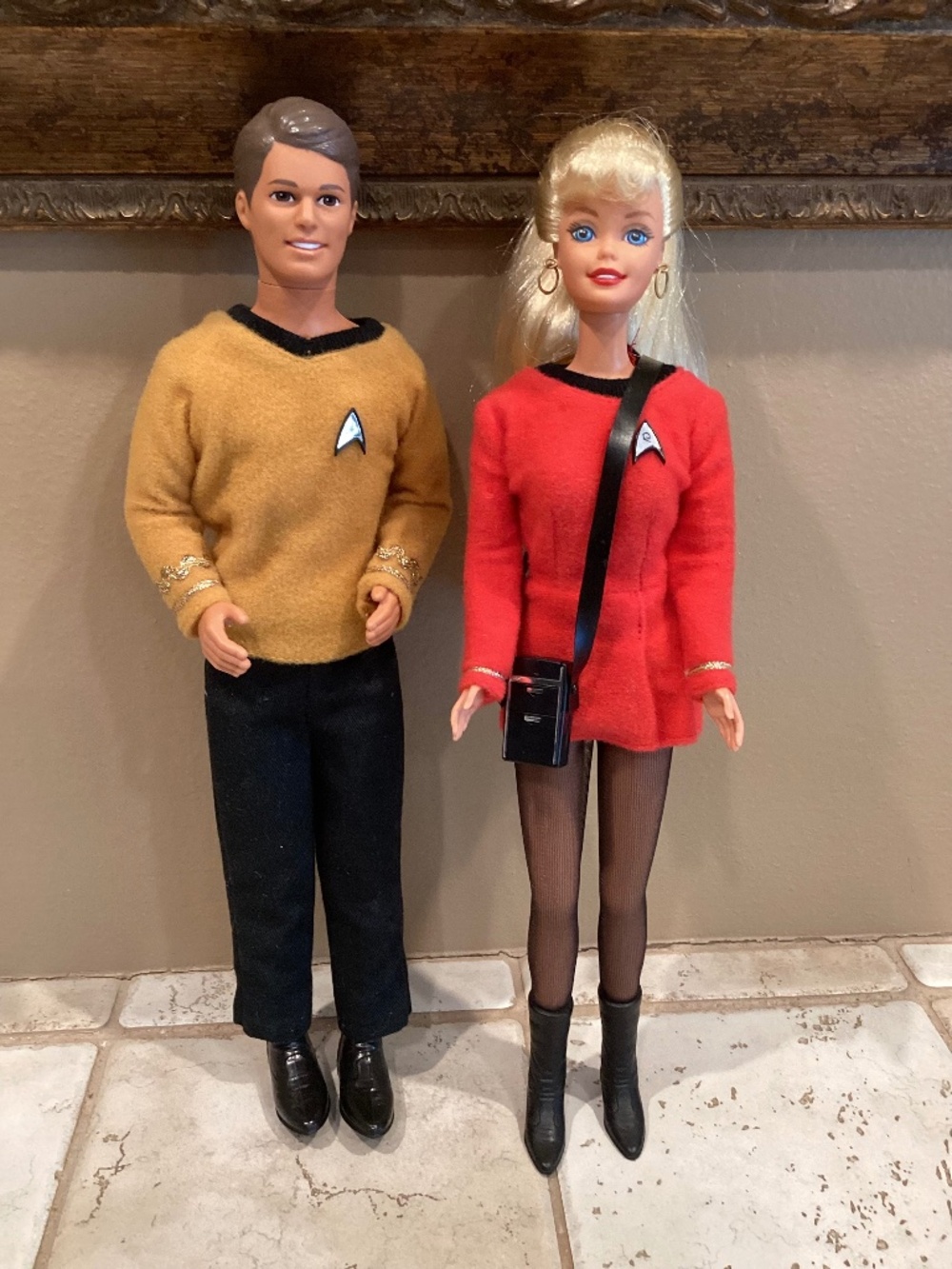 Vintage Mattel Star Trek Ken & Barbie Dolls No Box 1996